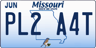 MO license plate PL2A4T