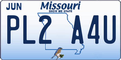 MO license plate PL2A4U