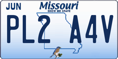 MO license plate PL2A4V
