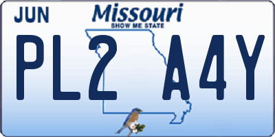 MO license plate PL2A4Y