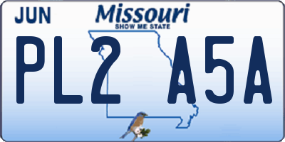 MO license plate PL2A5A
