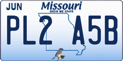 MO license plate PL2A5B