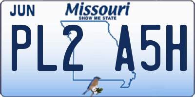 MO license plate PL2A5H