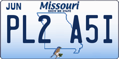 MO license plate PL2A5I