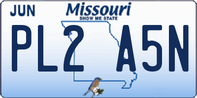 MO license plate PL2A5N