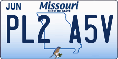 MO license plate PL2A5V