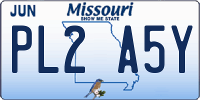 MO license plate PL2A5Y