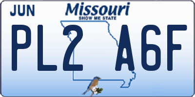 MO license plate PL2A6F