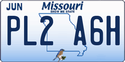 MO license plate PL2A6H