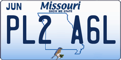 MO license plate PL2A6L