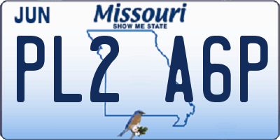 MO license plate PL2A6P