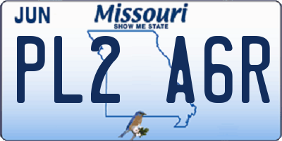 MO license plate PL2A6R