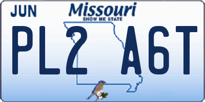 MO license plate PL2A6T