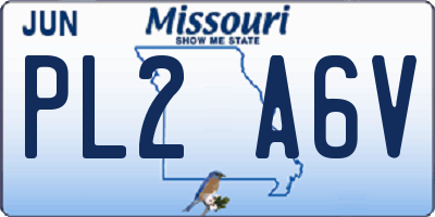 MO license plate PL2A6V