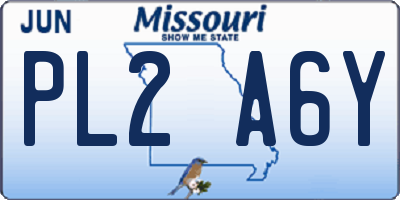 MO license plate PL2A6Y