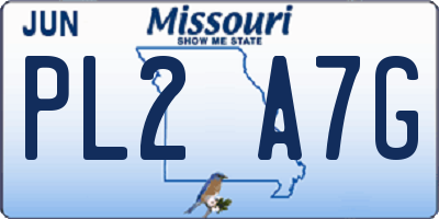MO license plate PL2A7G