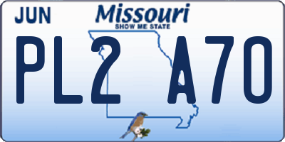 MO license plate PL2A7O