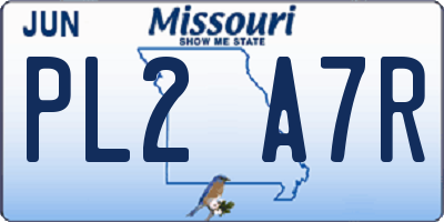 MO license plate PL2A7R