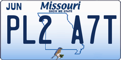 MO license plate PL2A7T