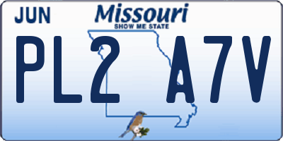 MO license plate PL2A7V