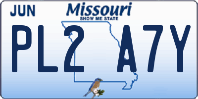 MO license plate PL2A7Y