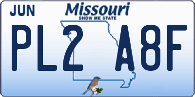 MO license plate PL2A8F