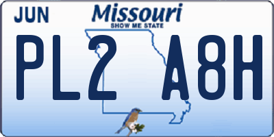 MO license plate PL2A8H