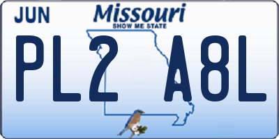 MO license plate PL2A8L