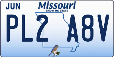 MO license plate PL2A8V