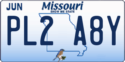 MO license plate PL2A8Y