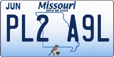 MO license plate PL2A9L