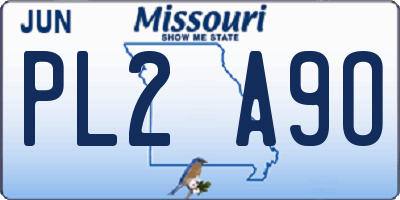 MO license plate PL2A9O
