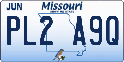MO license plate PL2A9Q