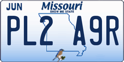 MO license plate PL2A9R