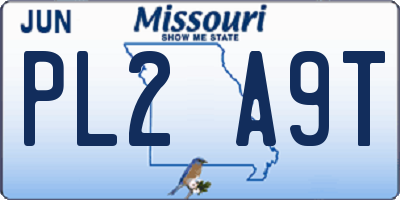 MO license plate PL2A9T