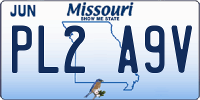 MO license plate PL2A9V