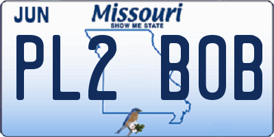 MO license plate PL2B0B