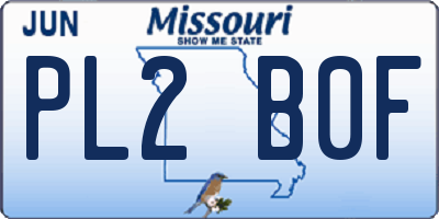 MO license plate PL2B0F