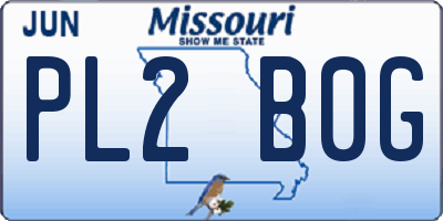 MO license plate PL2B0G