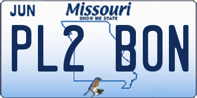 MO license plate PL2B0N