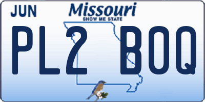 MO license plate PL2B0Q