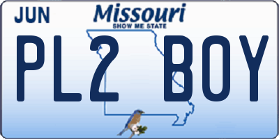MO license plate PL2B0Y