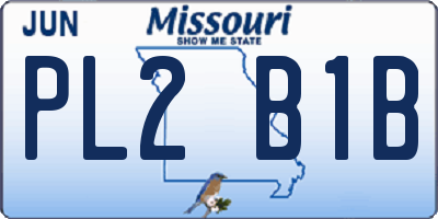 MO license plate PL2B1B