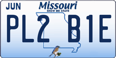 MO license plate PL2B1E