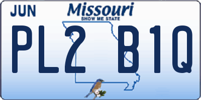 MO license plate PL2B1Q