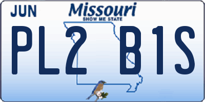 MO license plate PL2B1S