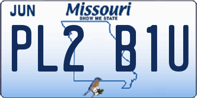 MO license plate PL2B1U