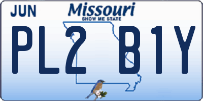 MO license plate PL2B1Y