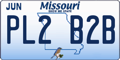 MO license plate PL2B2B