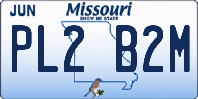 MO license plate PL2B2M